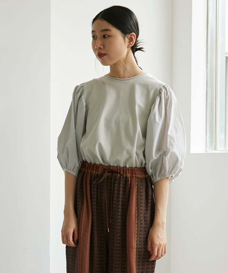 ○クリアスピン製品染め 五分袖パフプルオーバー（cardo fabrica）
