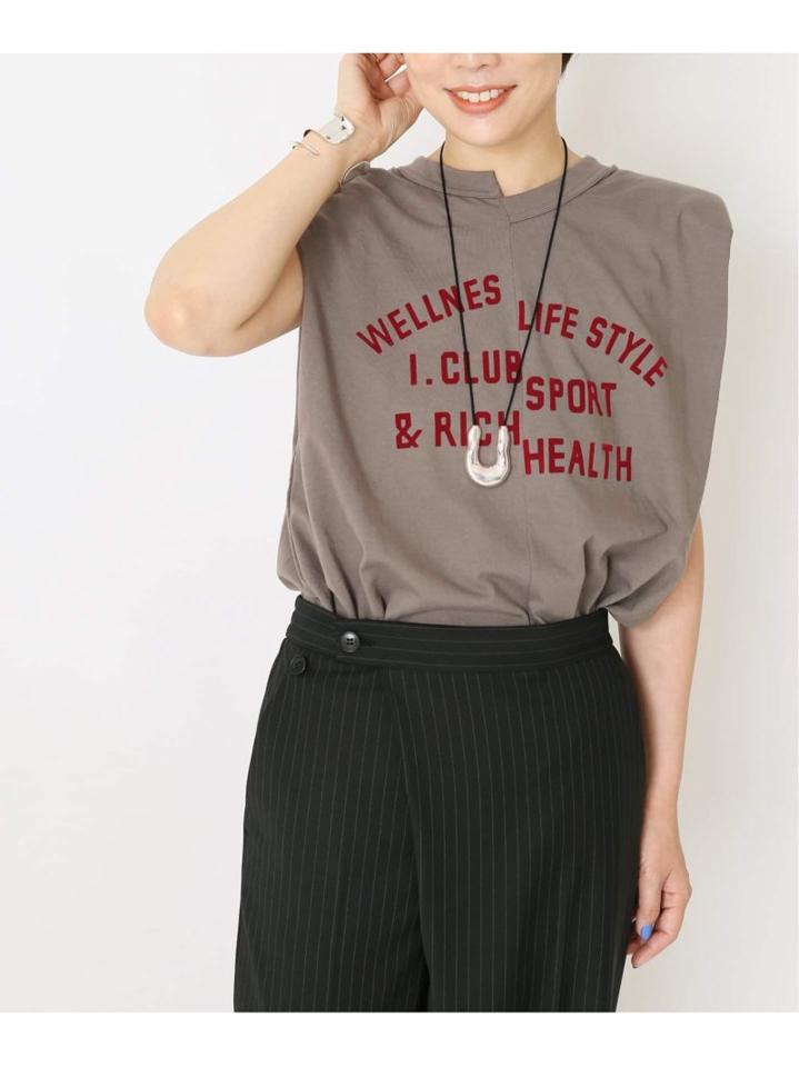 【INSCRIRE /アンスクリア】 WELLNESS Flocky Tee:カットソー◆
