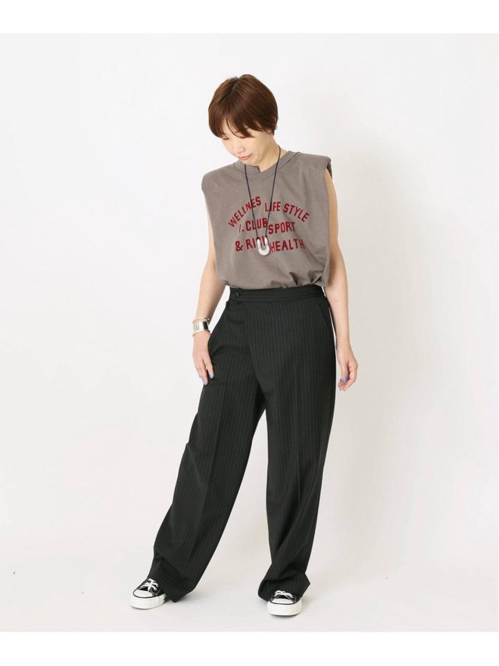 【INSCRIRE /アンスクリア】 WELLNESS Flocky Tee:カットソー◆