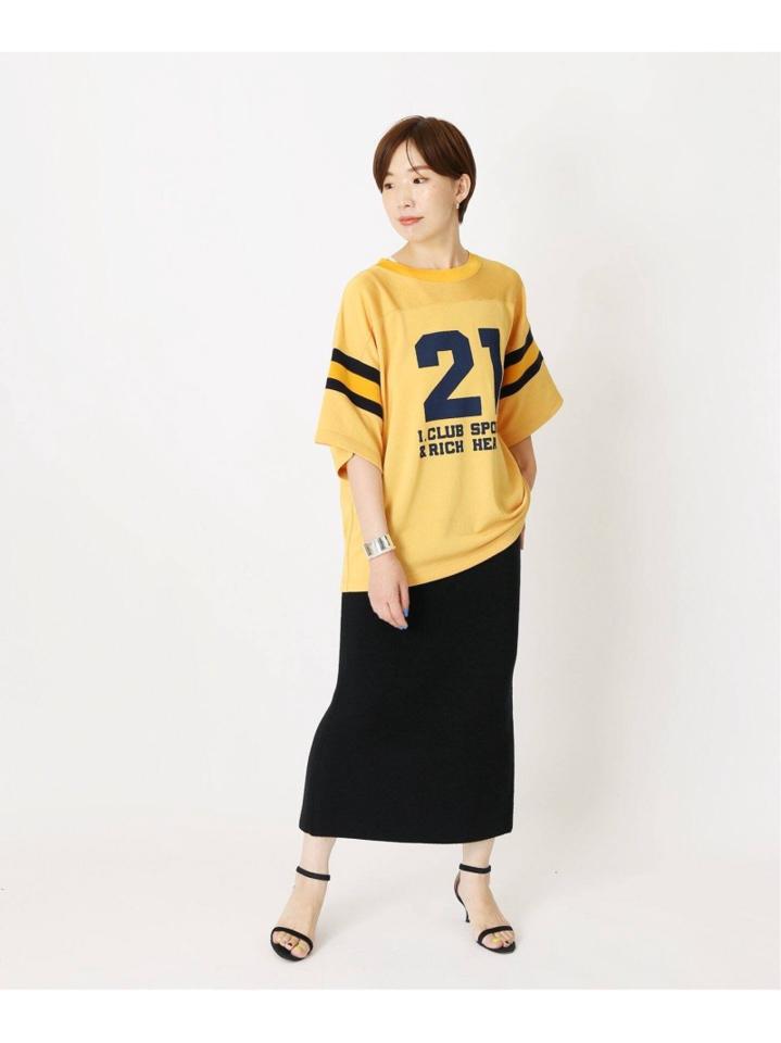 【INSCRIRE /アンスクリア】 Pigment Print Football Tee:カットソー◆（JOURNAL STANDARD L'ESSAGE）