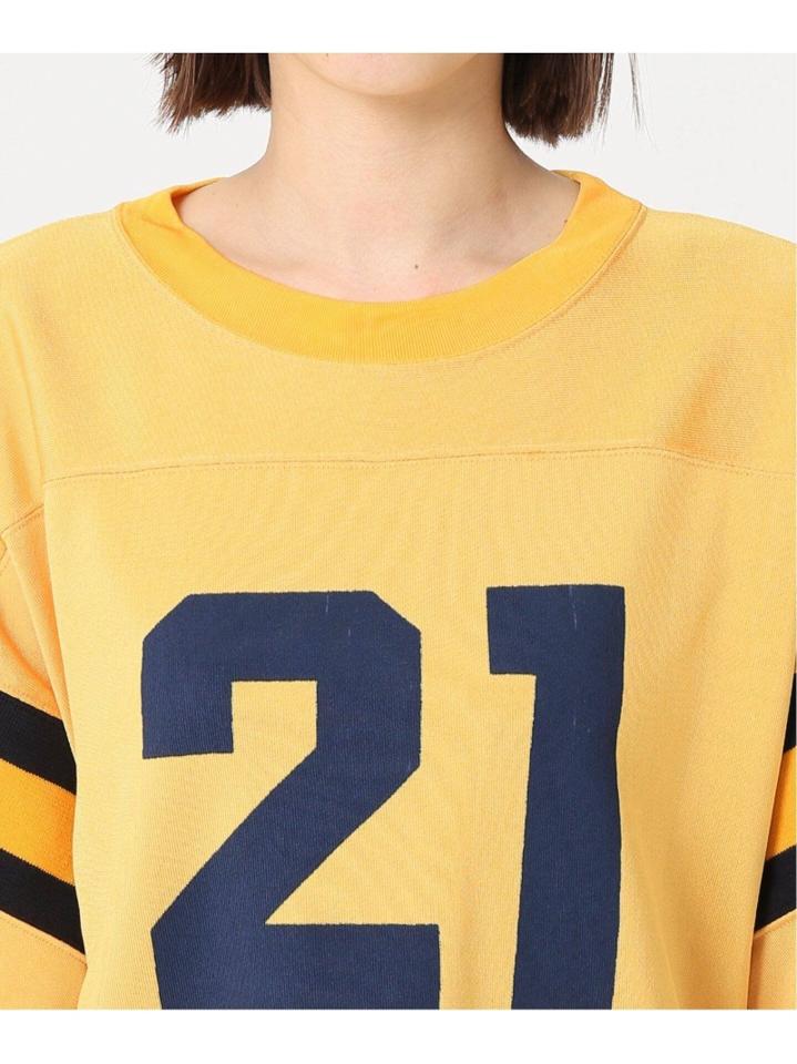【INSCRIRE /アンスクリア】 Pigment Print Football Tee:カットソー◆（JOURNAL STANDARD L'ESSAGE）