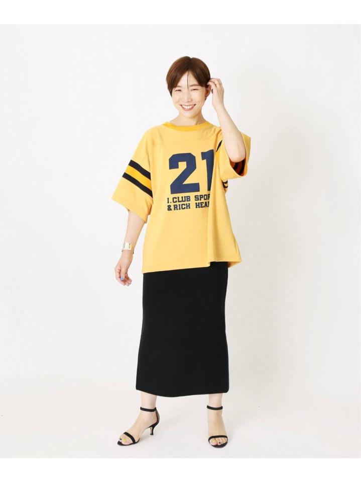 【INSCRIRE /アンスクリア】 Pigment Print Football Tee:カットソー◆（JOURNAL STANDARD L'ESSAGE）
