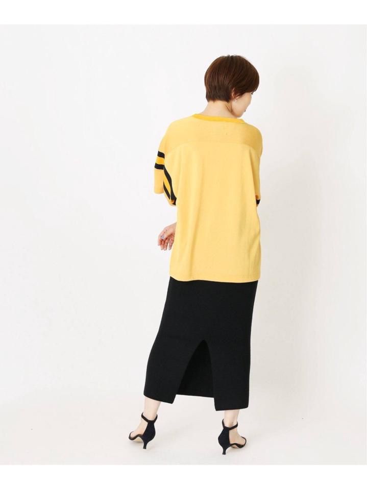 【INSCRIRE /アンスクリア】 Pigment Print Football Tee:カットソー◆（JOURNAL STANDARD L'ESSAGE）