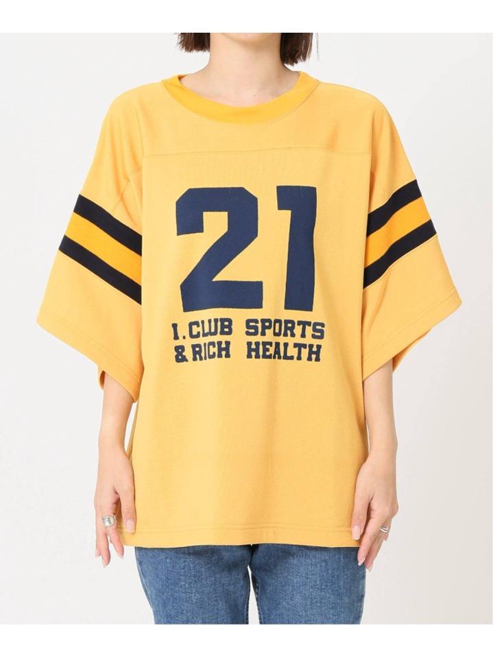 【INSCRIRE /アンスクリア】 Pigment Print Football Tee:カットソー◆（JOURNAL STANDARD L'ESSAGE）