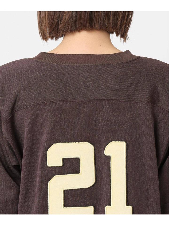 【INSCRIRE /アンスクリア】 Crack Print Football Long Tee:カットソー◆（JOURNAL STANDARD L'ESSAGE）