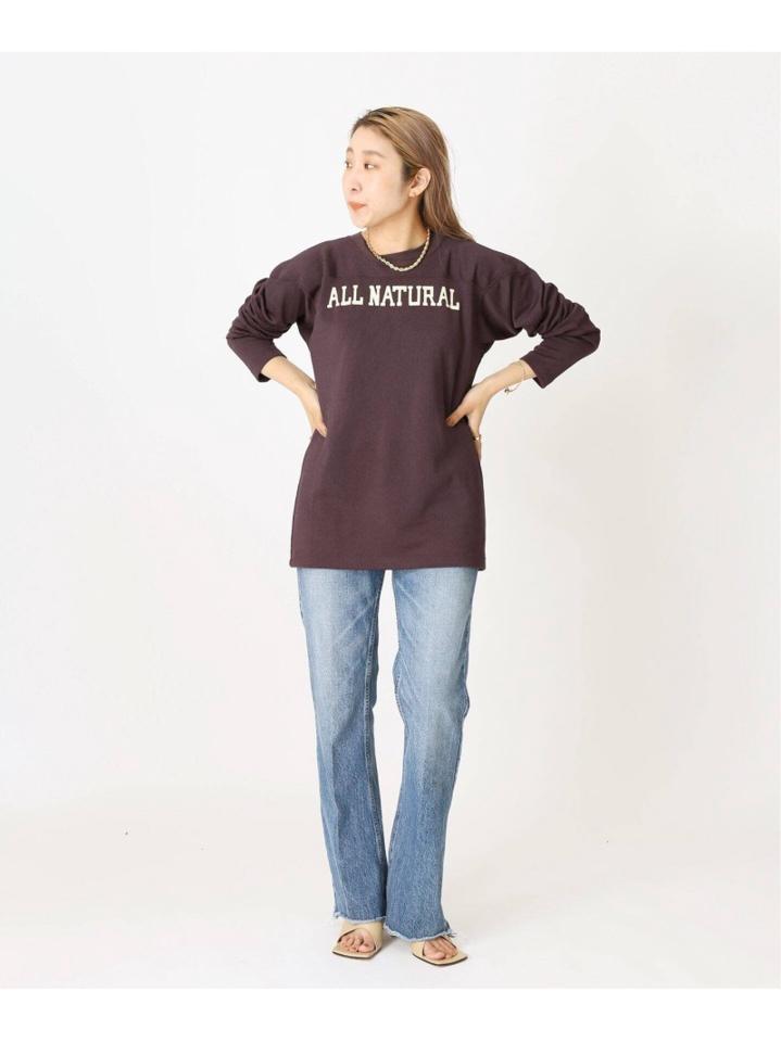 【INSCRIRE /アンスクリア】 Crack Print Football Long Tee:カットソー◆（JOURNAL STANDARD L'ESSAGE）
