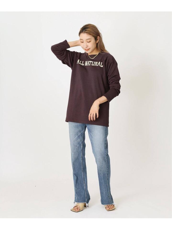 【INSCRIRE /アンスクリア】 Crack Print Football Long Tee:カットソー◆（JOURNAL STANDARD L'ESSAGE）