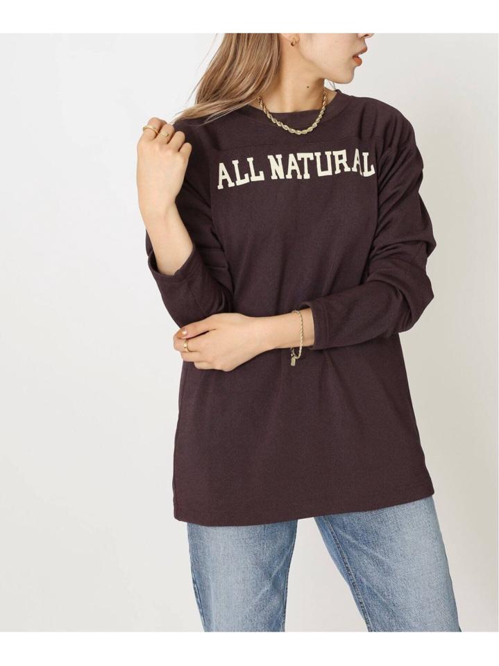 【INSCRIRE /アンスクリア】 Crack Print Football Long Tee:カットソー◆（JOURNAL STANDARD L'ESSAGE）