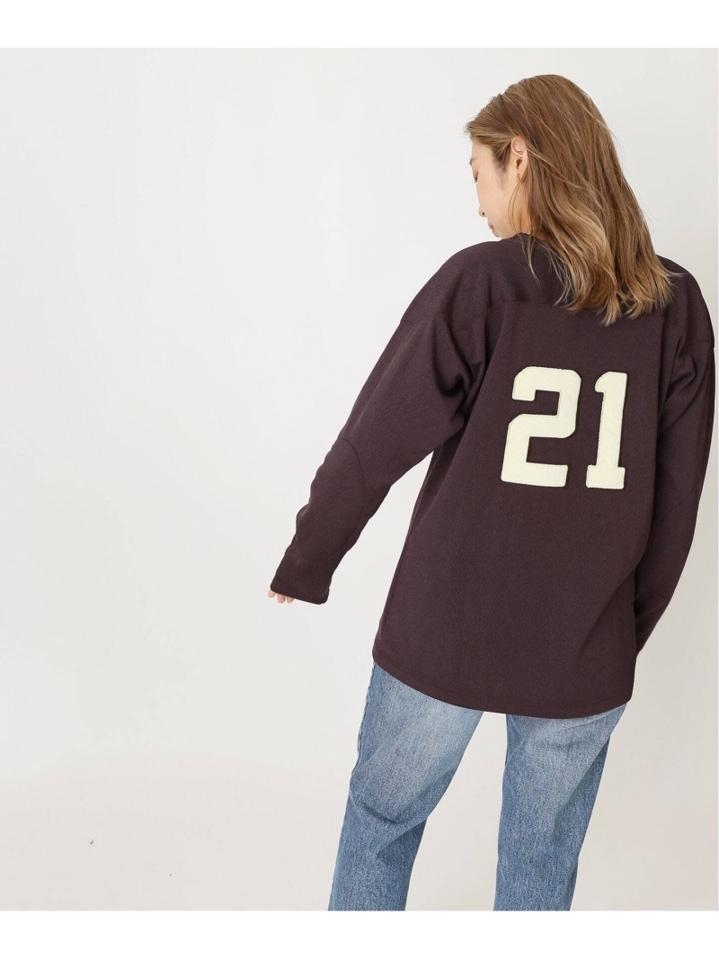 【INSCRIRE /アンスクリア】 Crack Print Football Long Tee:カットソー◆（JOURNAL STANDARD L'ESSAGE）