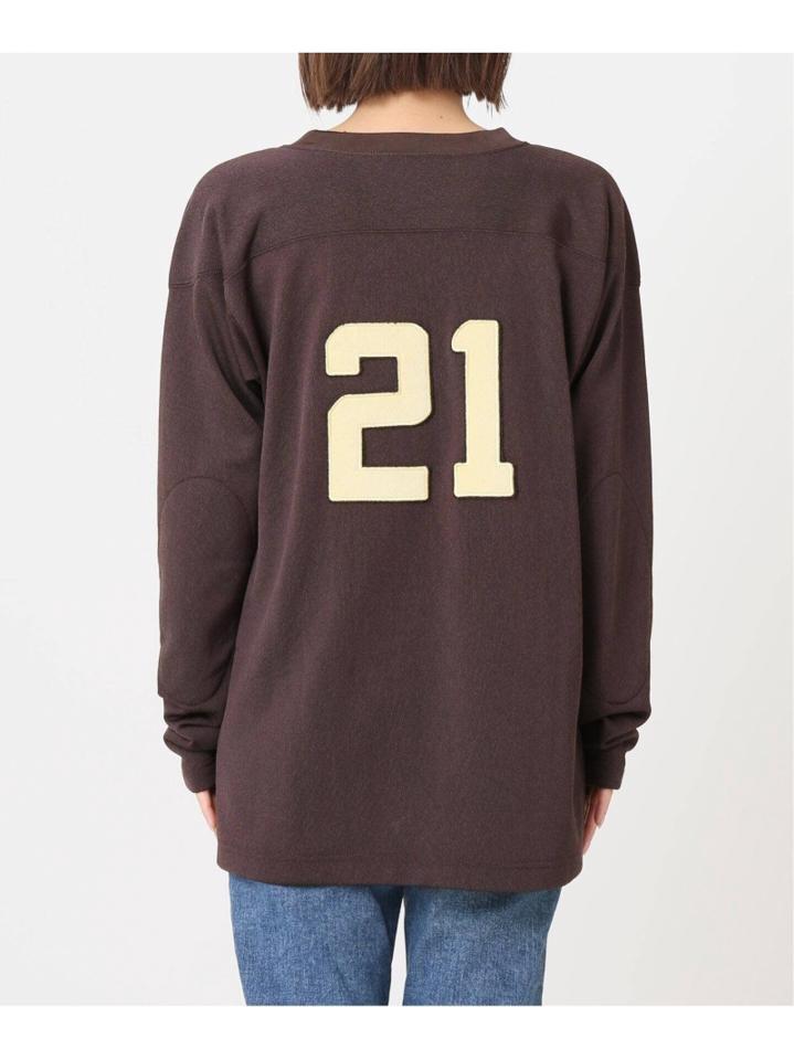 【INSCRIRE /アンスクリア】 Crack Print Football Long Tee:カットソー◆（JOURNAL STANDARD L'ESSAGE）