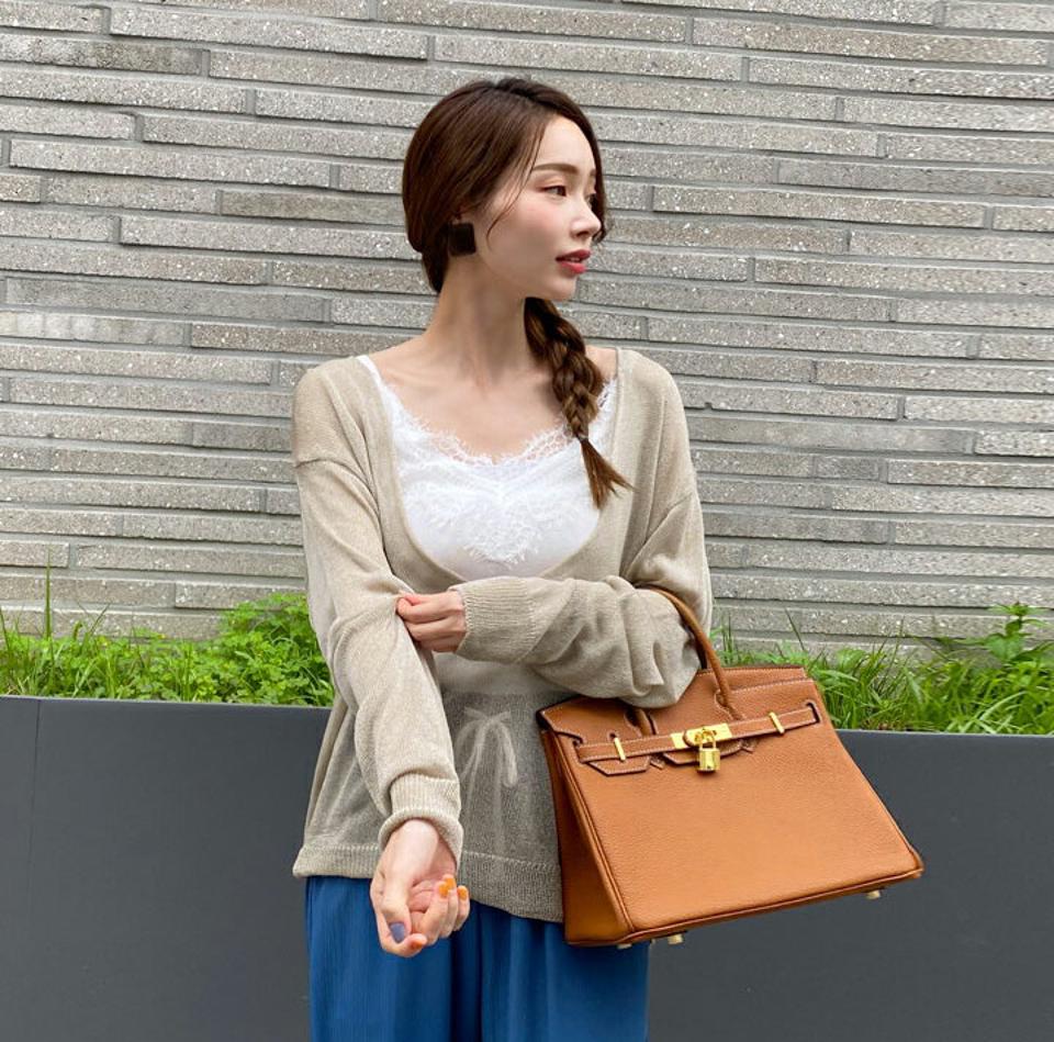 2WAYルーズVネックニット・全4色・t69325 レディース 【tops】トップス ニット ニットトップス 長袖 ルーズ ゆったり ラフ 単色 無地 シンプル ベーシック 透け感 シアー カジュアル 春 夏 秋 韓国 ファッション ハイホリHIHOLLI