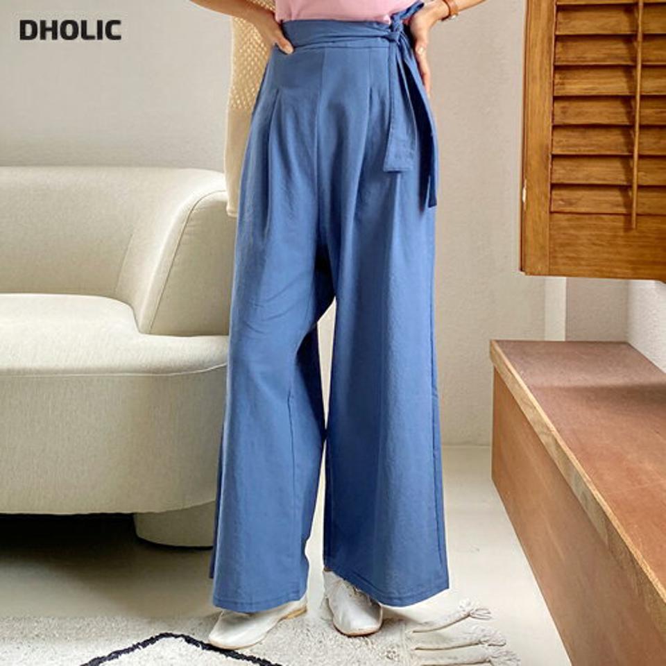 リボンフレアパンツ・全4色・t57740 レディース 【pt】パンツ ズボン ロングパンツ フレア リボン 単色 無地 シンプル ワイド カジュアル 春 夏 韓国 ファッション