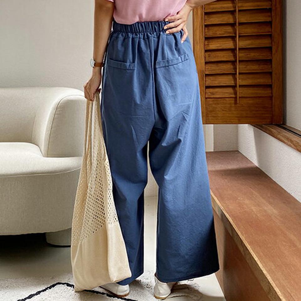 リボンフレアパンツ・全4色・t57740 レディース 【pt】パンツ ズボン ロングパンツ フレア リボン 単色 無地 シンプル ワイド カジュアル 春 夏 韓国 ファッション