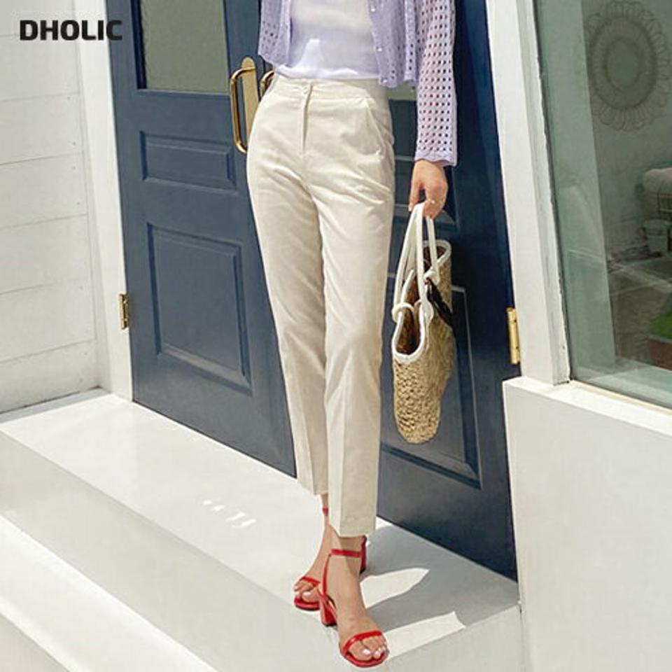 リネン混スラックスパンツ・全3色・t00106 レディース 【pt】パンツ ズボン ロングパンツ スラックス 単色 無地 シンプル ベーシック リネン 大人 きれいめ 春 夏 韓国 ファッション ハイホリHIHOLLI