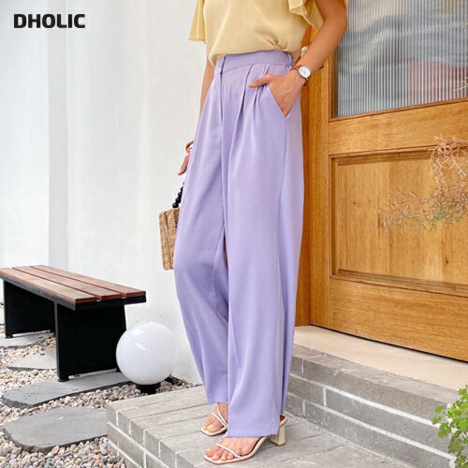 ワイドタックスラックス・全7色・t57739 レディース 【pt】スラックス パンツ ズボン ロングパンツ タック 単色 無地 シンプル ベーシック 大人 きれいめ オフィスカジュアル 春 夏 韓国ファッション