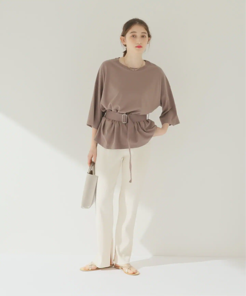 【AME】 elsa thick ctn t-sh with belt：Tシャツ（JOURNAL STANDARD relume）