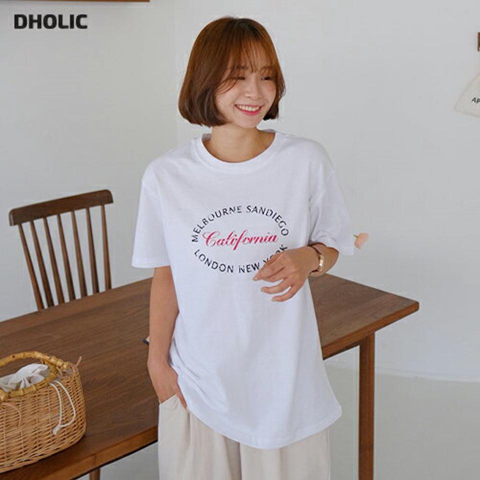 レタリングラウンドTシャツ・全3色・t62453 レディース 【tops】韓国 ファッション トップス Tシャツ 半袖 サークル レタリング カジュアル ラウンドネック ルーズ ゆったり 体型カーバー 細身 夏 春