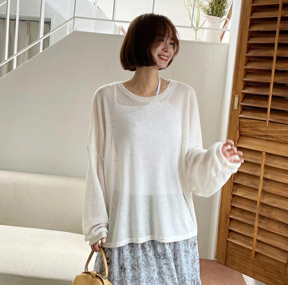 リネン混ルーズTシャツ・全3色・t62457 レディース 【tops】韓国 ファッション トップス Tシャツ 長袖 リネン ラフ ラウンドネック ルーズ ゆったり 体型カーバー 細身 夏 春