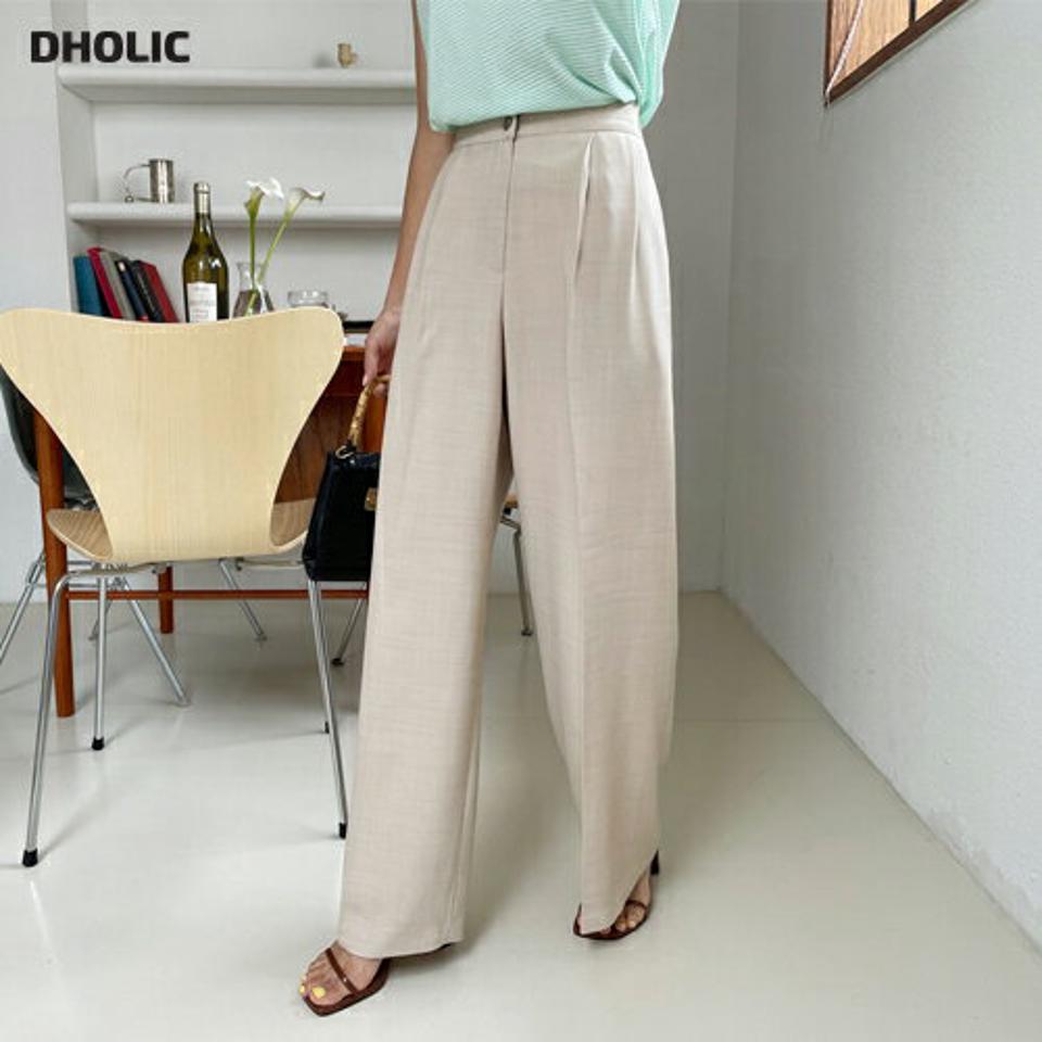 タックワイドスラックス・全3色・t62471 レディース 【pt】韓国 ファッション ボトムス ロング ロングパンツ ツータック スラックス デイリー ワイド 足長 大人 10分丈 体型カーバー 細身 カジュアル オフィスカジュアル 夏 春