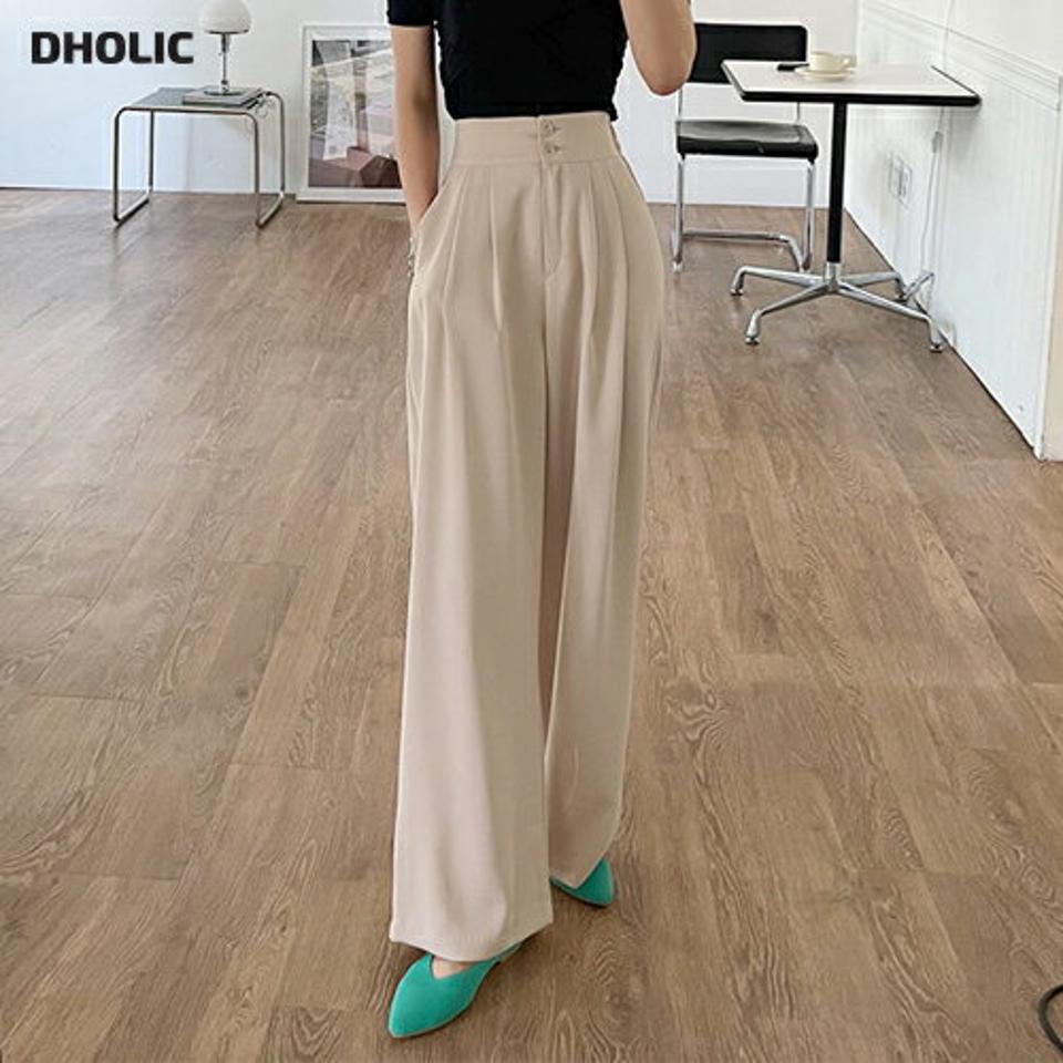 ツーボタンスラックス・全3色・t65438 レディース 【pt】韓国 ファッション ボトムス ロング ロングパンツ スラックス ゴム ルーズ ゆったり ワイド 大人 10分丈 体型カーバー 細身 カジュアル 足長 オフィスカジュアル 夏 春