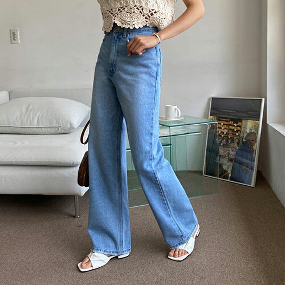 2COLORSダメージデニムパンツ・全2色・t64531 レディース 【pt】韓国 ファッション ボトムス パンツ ロング ロングパンツ ベーシック デニム ストレート ルーズ ゆったり スリム 細身 体型カーバー 足長 春 夏 NIJU