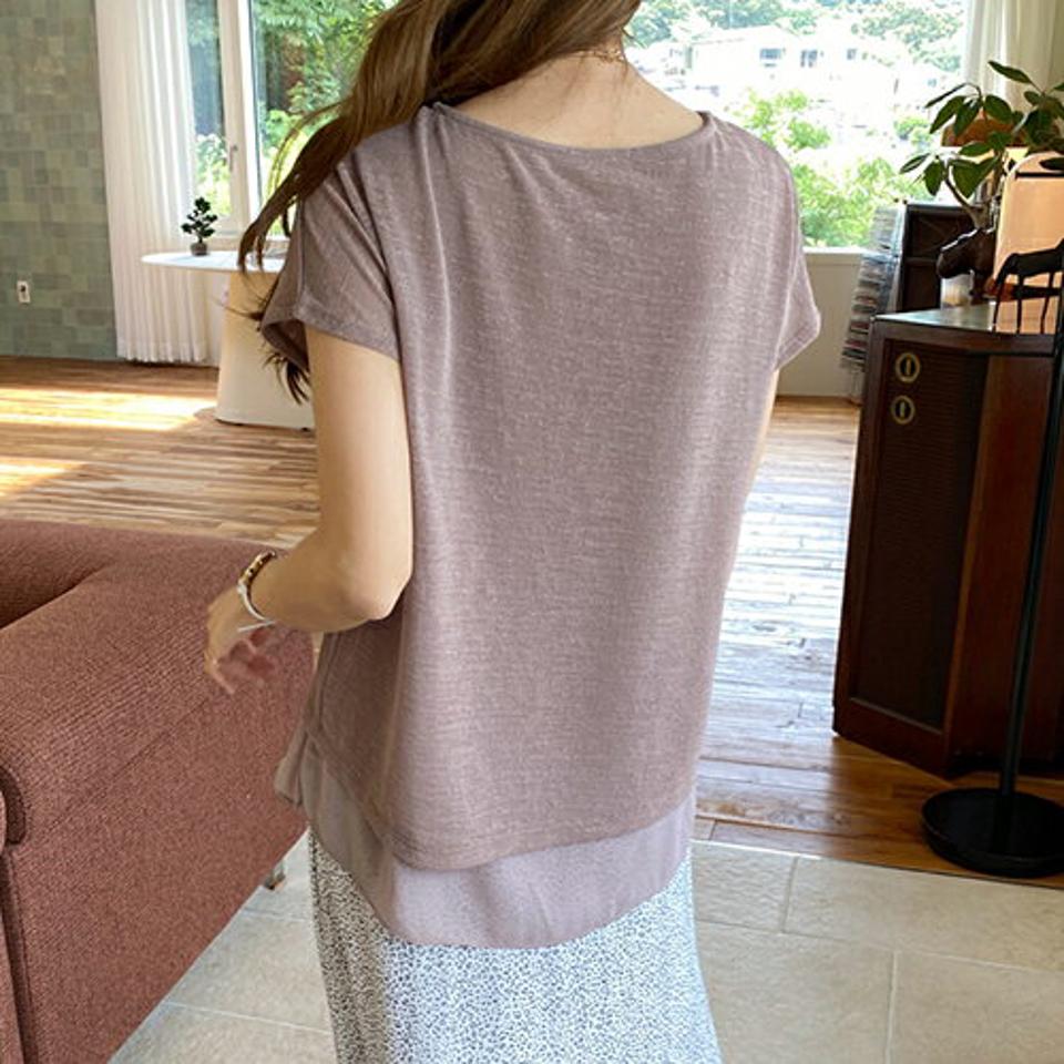 サイドツイストシフォンTシャツ・全4色・b69380 レディース 【tops】トップス Tシャツ 半袖 ツイスト 単色 無地 シンプル シフォン カジュアル ラフ 春 夏 韓国 ファッション ハイホリHIHOLLI