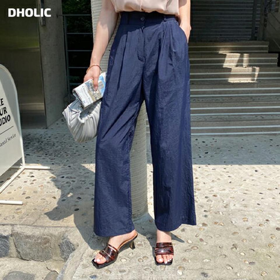 ナイロンワイドパンツ・全5色・t69389 レディース 【pt】パンツ ズボン ロングパンツ ナイロン 単色 無地 シンプル ベーシック カジュアル ワイド ラフ 大人 春 夏 韓国 ファッション ハイホリHIHOLLI