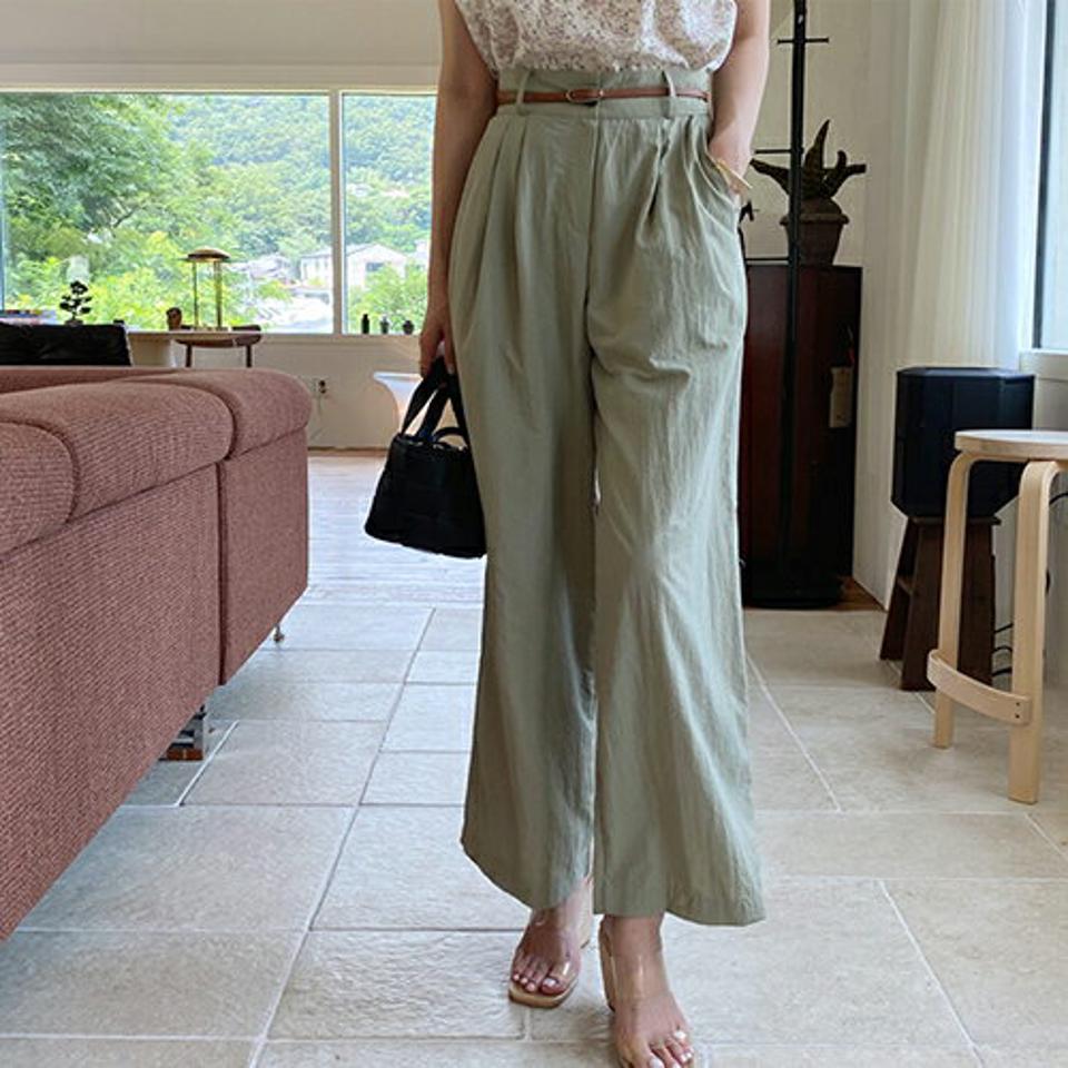 ナイロンワイドパンツ・全5色・t69389 レディース 【pt】パンツ ズボン ロングパンツ ナイロン 単色 無地 シンプル ベーシック カジュアル ワイド ラフ 大人 春 夏 韓国 ファッション ハイホリHIHOLLI