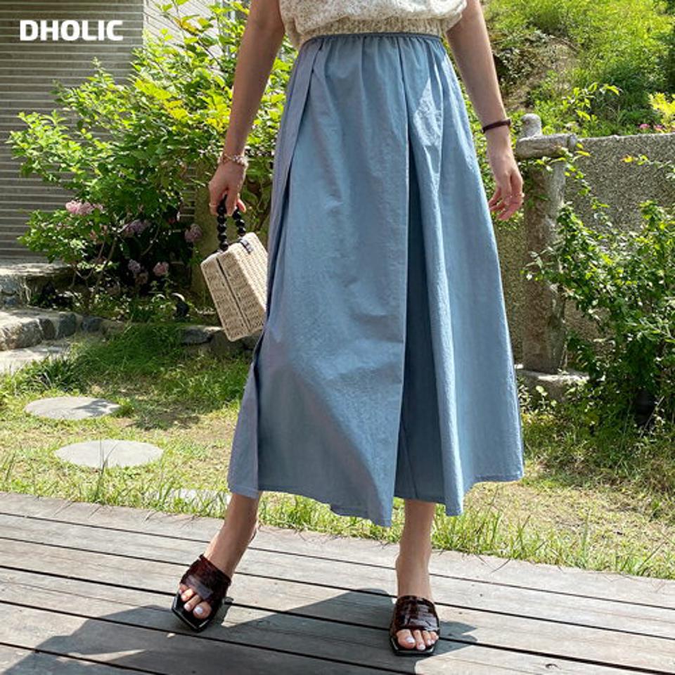 サイドタックワイドパンツ・全3色・b69385 レディース 【pt】パンツ ズボン ロングパンツ クロップド丈 ワイド タック 単色 無地 シンプル ベーシック カジュアル ラフ スカンツ ウエストゴム 春 夏 韓国ファッション ハイホリHIHOLLI