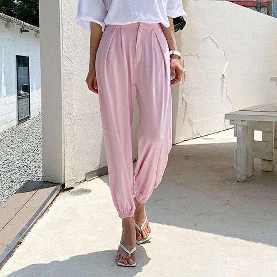 ボタンジョガーパンツ・全4色・t65644 レディース 【pt】韓国 ファッション ボトムス ロング ロングパンツ ジョガーパンツ スポーティ ゴム ルーズ ゆったり スリム 足長 大人 10分丈 体型カーバー 細身 カジュアル 夏 春