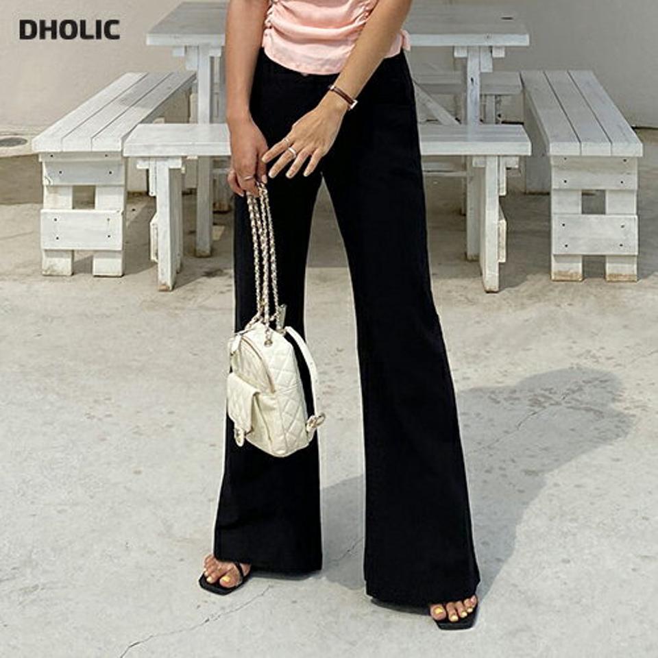 リネン混ツーボタンフレアパンツ・全3色・t65645 レディース 【pt】韓国 ファッション ボトムス ロング ロングパンツ 美脚 フレア アンバランス ツーボタン スリム 足長 大人 10分丈 体型カーバー 細身 カジュアル 夏 春