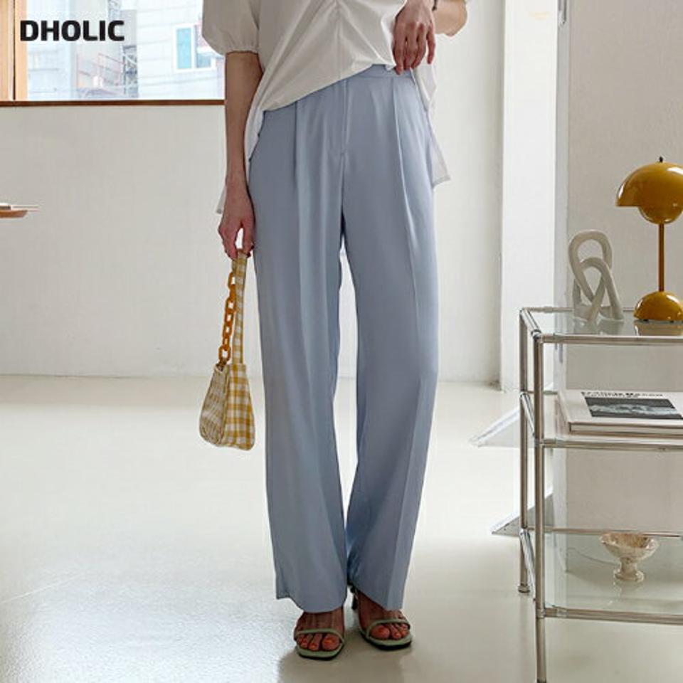 タックワイドスラックス・全2色・b62472 レディース 【pt】韓国 ファッション ボトムス ロング ロングパンツ デイリー ワイド ワンタック ストレート 足長 大人 10分丈 体型カーバー 細身 カジュアル ポケット 夏 春