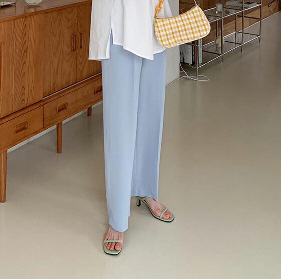 タックワイドスラックス・全2色・b62472 レディース 【pt】韓国 ファッション ボトムス ロング ロングパンツ デイリー ワイド ワンタック ストレート 足長 大人 10分丈 体型カーバー 細身 カジュアル ポケット 夏 春
