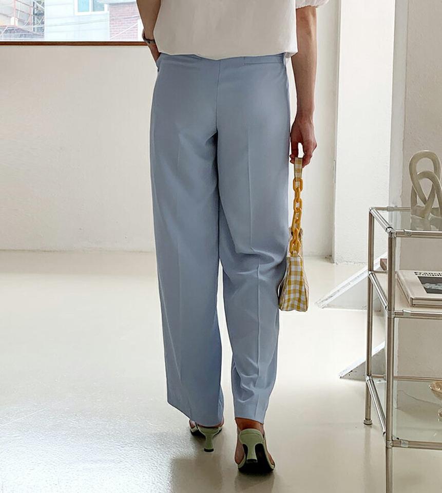 タックワイドスラックス・全2色・b62472 レディース 【pt】韓国 ファッション ボトムス ロング ロングパンツ デイリー ワイド ワンタック ストレート 足長 大人 10分丈 体型カーバー 細身 カジュアル ポケット 夏 春