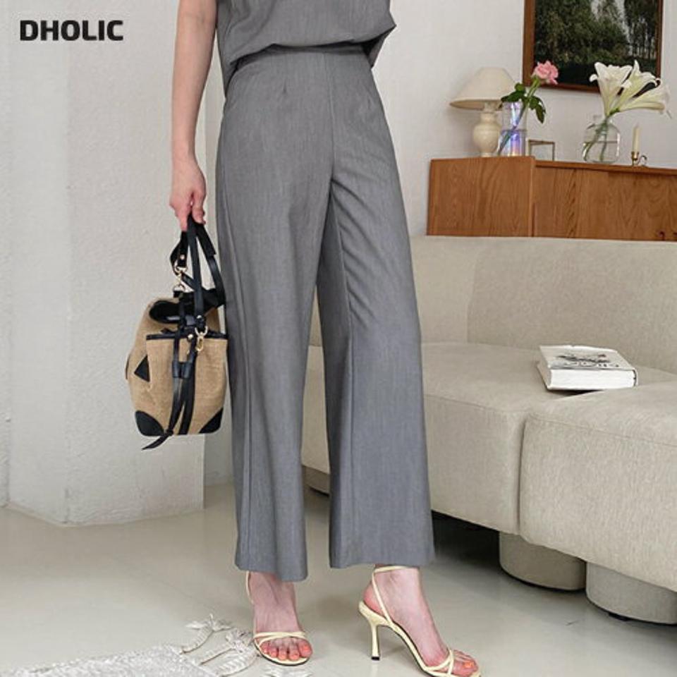 ワイドパンツ・全3色・t62471 レディース 【pt】韓国 ファッション ボトムス ロング ロングパンツ デイリー ワイド ゴム ストレート 足長 大人 10分丈 体型カーバー 細身 カジュアル 夏 春