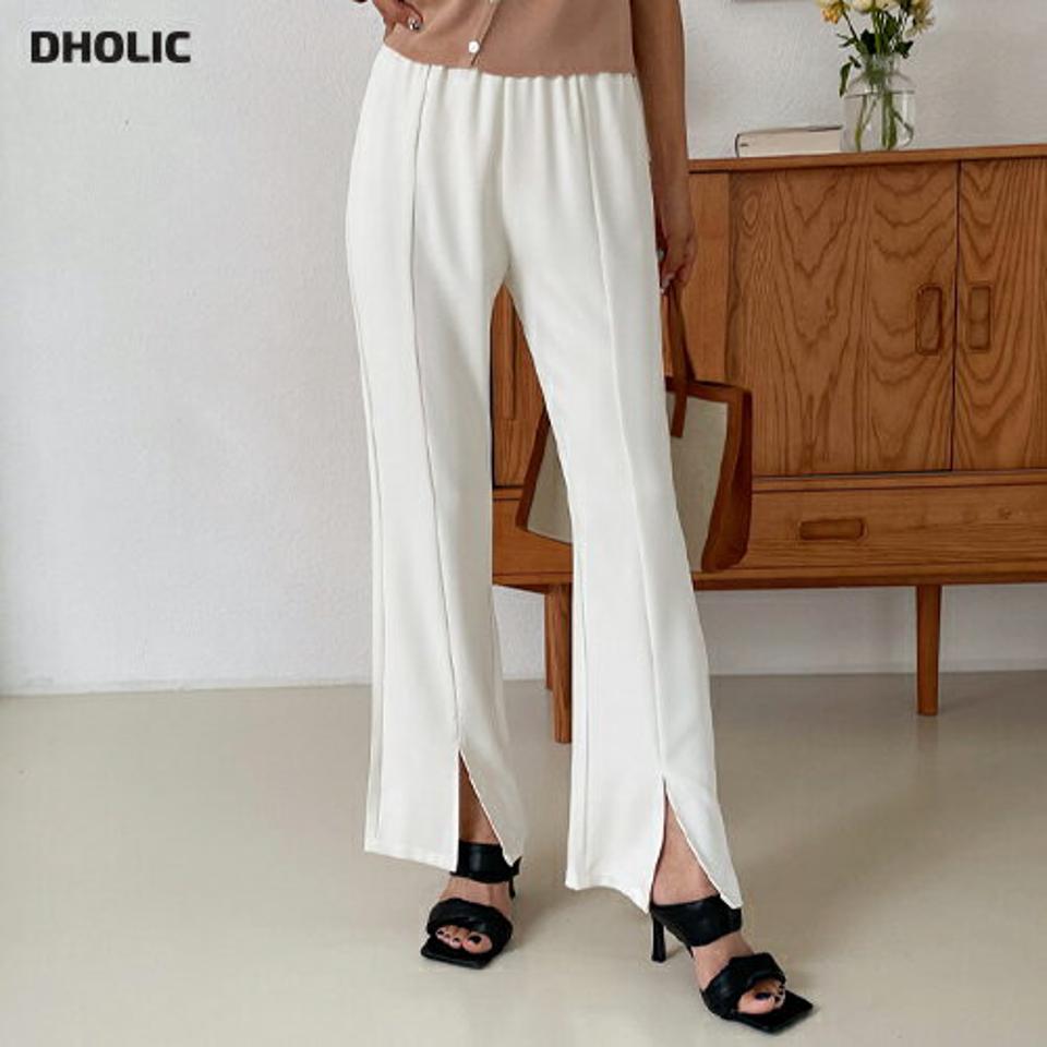 フロントスリットパンツ・全4色・b57741 レディース 【pt】パンツ ズボン ロングパンツ スリット 単色 無地 シンプル カジュアル 大人 ライン 春 夏 秋 韓国ファッション