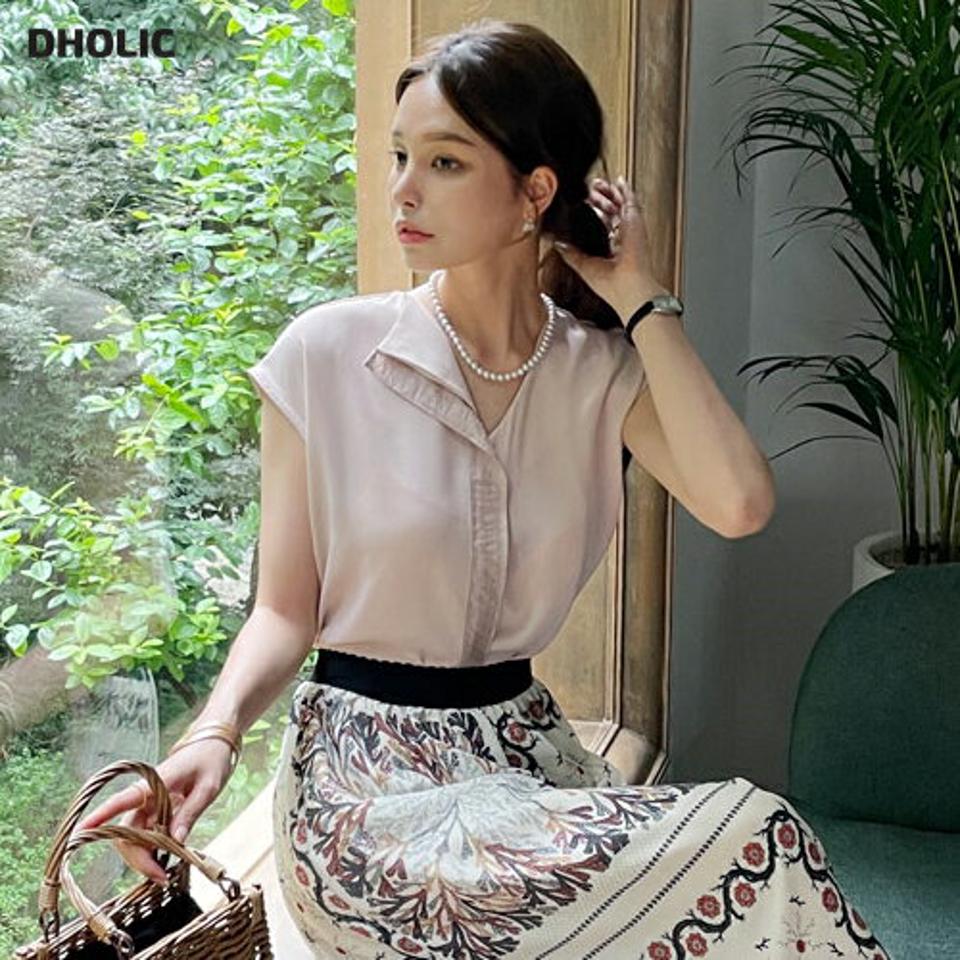 アシメカラーブラウス・全3色・t00116 レディース 【bl】トップス ブラウス アシンメトリー 単色 無地 シンプル ショートスリーブ フレンチスリーブ 大人 オフィスカジュアル きれいめ 春 夏 韓国 ファッション ハイホリHIHOLLI