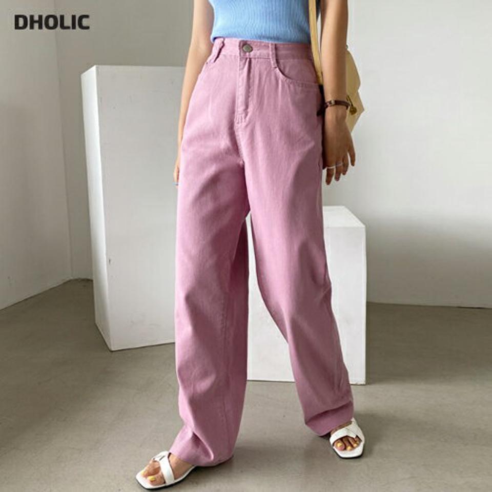 ワイドストレートパンツ・全3色・t57815 レディース 【pt】韓国ファッション ボトムス ロング ロングパンツ デイリー コットン ワイド ストレート カラーパンツ ロールアップ 足長 大人 10分丈 細身 カジュアル 夏 春220