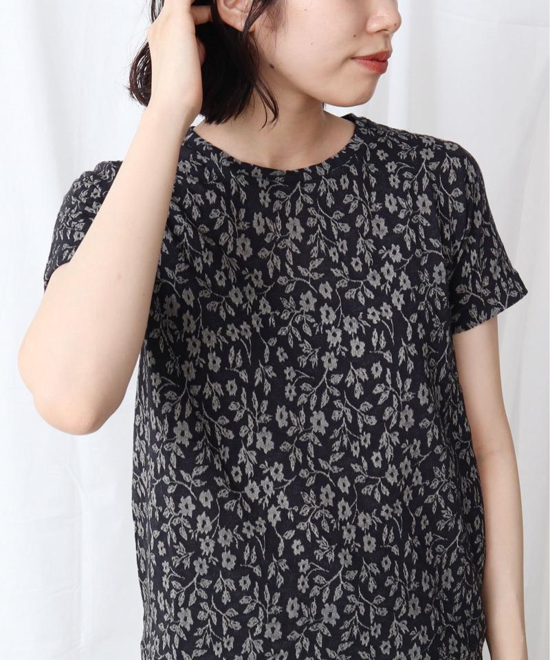 小花レース　ジャガード　Ｔシャツ（Lene non finito）