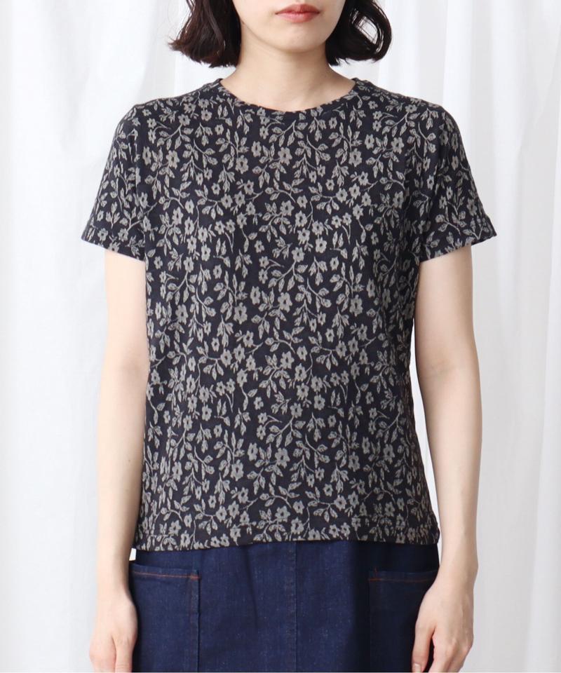 小花レース　ジャガード　Ｔシャツ（Lene non finito）