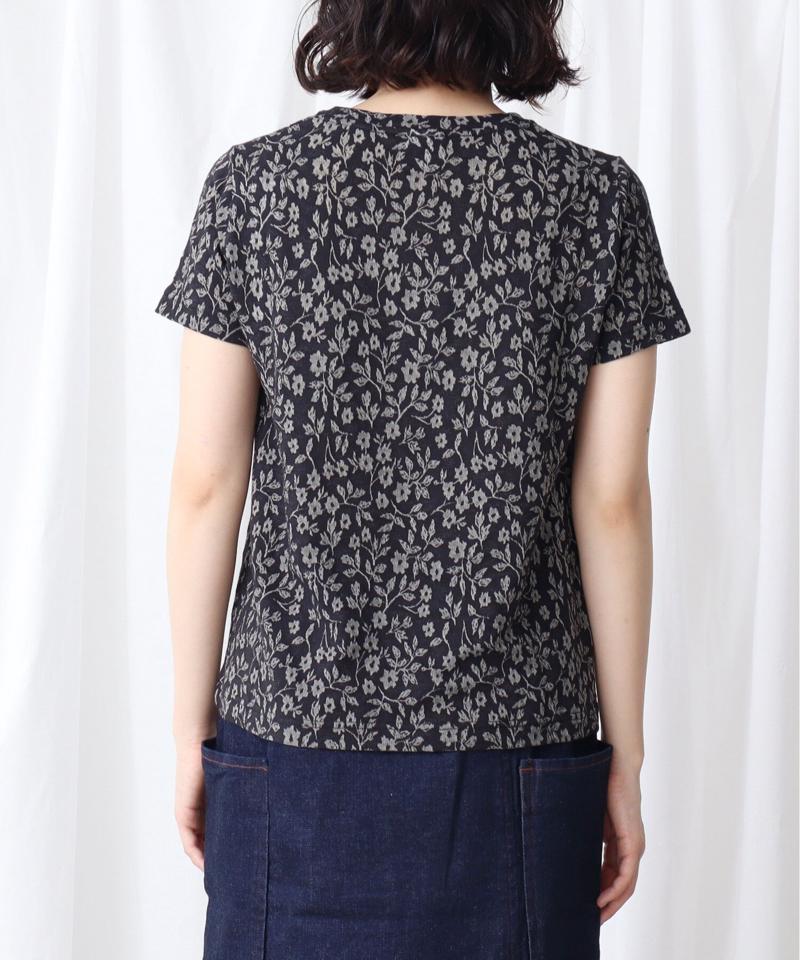 小花レース　ジャガード　Ｔシャツ（Lene non finito）