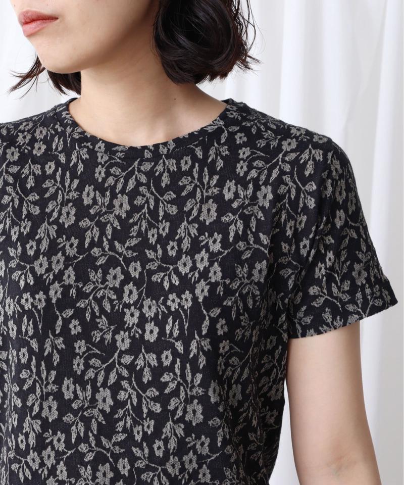 小花レース　ジャガード　Ｔシャツ（Lene non finito）