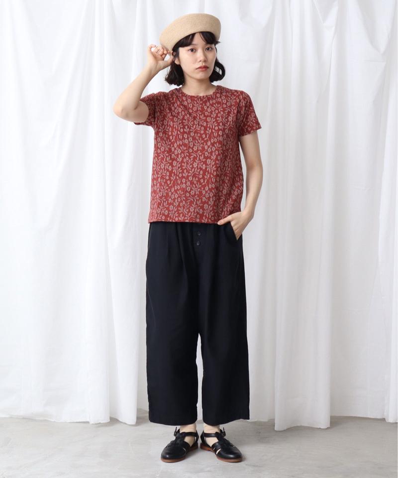 小花レース　ジャガード　Ｔシャツ（Lene non finito）