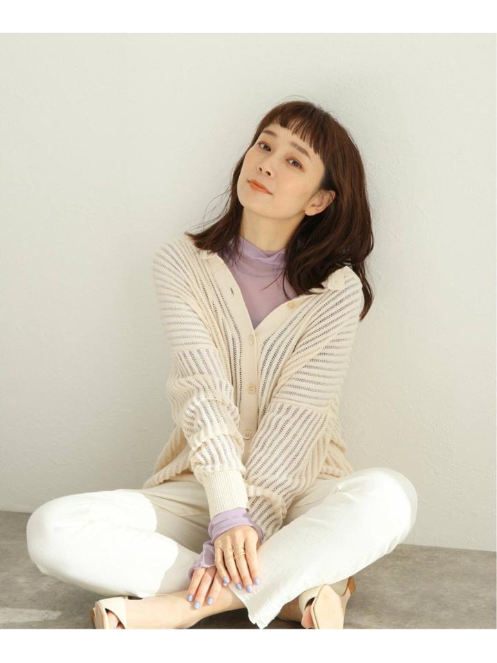 シアーネットハイネックプルオーバー◆