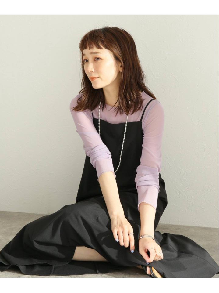 シアーネットクルーネックプルオーバー◆