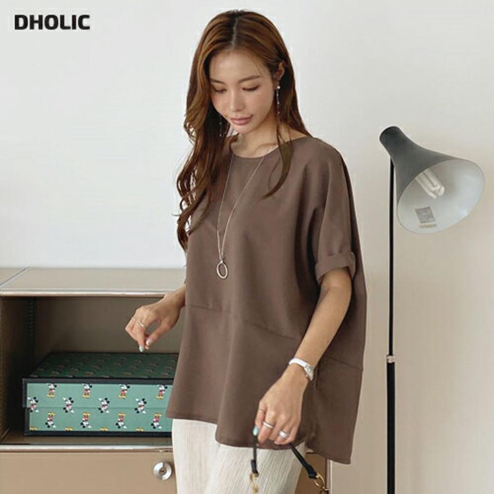 【15%OFF】バックスリットブラウス・全4色・b69466 レディース 【bl】トップス ブラウス 半袖 ハーフスリーブ バックスリット 単色 無地 カジュアル ロールアップ 春 夏 韓国ファッション ハイホリHIHOLLI blセール