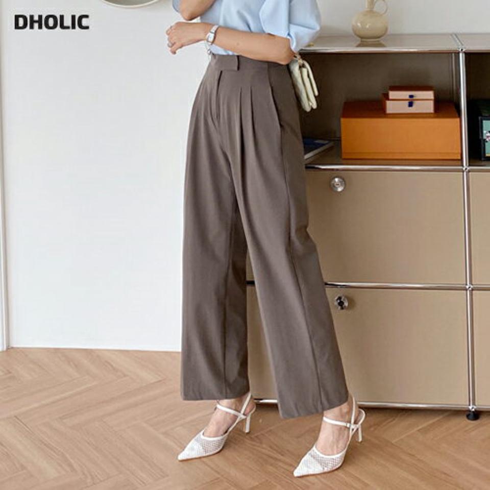 ツータックスラックパンツ・全3色・b69484 レディース 【pt】スラックス パンツ ズボン ロングパンツ タック 単色 無地 シンプル ベーシック 大人 オフィスカジュアル 春 夏 韓国 ファッション ハイホリHIHOLLI