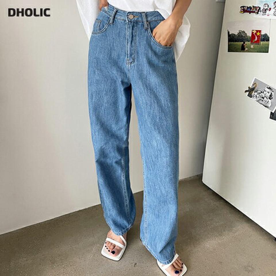 ワイドデニムパンツ・全1色・t62513 レディース 【pt】韓国 ファッション ボトムス ロング ロングパンツ デイリー カジュアル デニム ワイド ストレート 足長 大人 10分丈 体型カーバー 細身 ルーズ ゆったり 夏 春