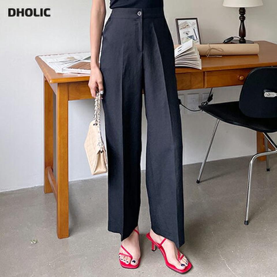 ワイドスラックス・全2色・t62522 レディース 【pt】韓国ファッション ボトムス ロング ロングパンツ デイリー スラックス オフィスカジュアル カジュアル ポケット 足長 大人 体型カバー 細身 ストレート 夏 春