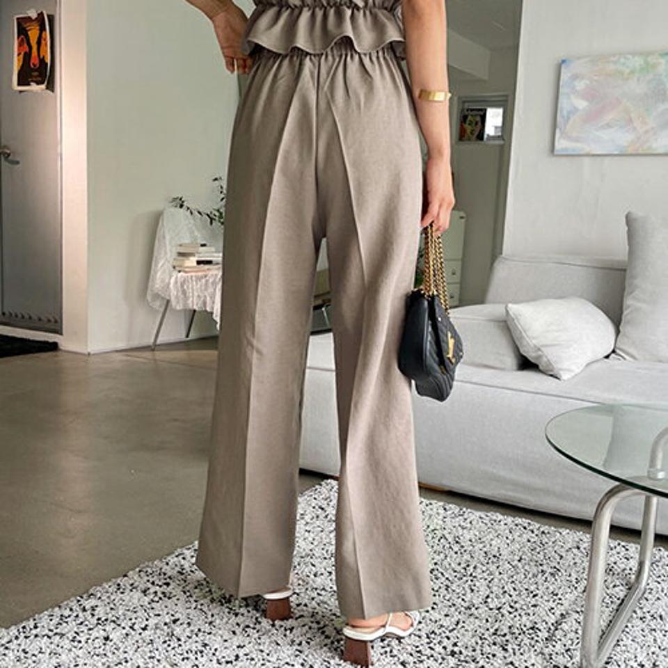 ワイドスラックス・全2色・t62522 レディース 【pt】韓国ファッション ボトムス ロング ロングパンツ デイリー スラックス オフィスカジュアル カジュアル ポケット 足長 大人 体型カバー 細身 ストレート 夏 春